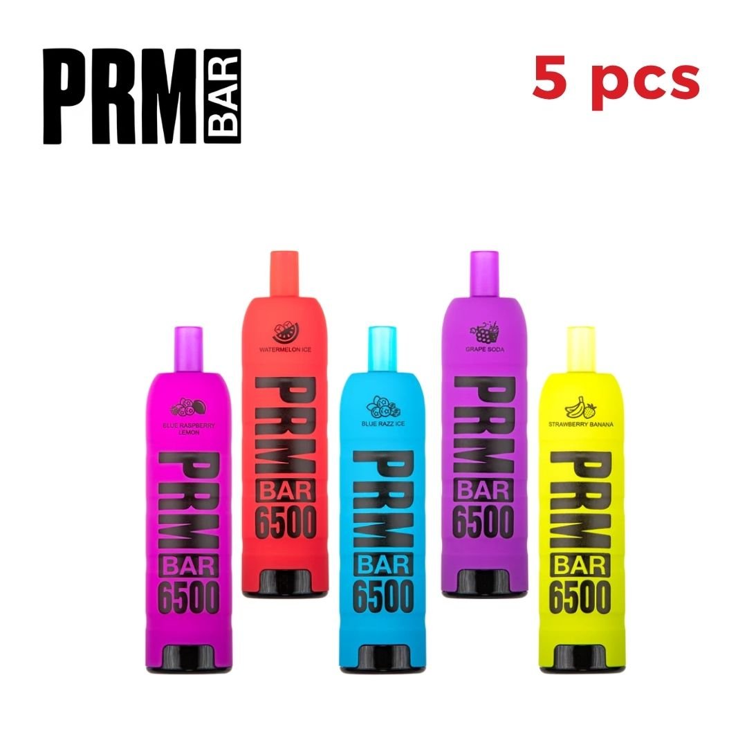 PRM Bar 6500 Puffs (5% Nic) (5pcs) PRM Bar 6500 Puffs (5% Nic) (5pcs) – Boutique Cigarettes Electroniques, nicotine pouches et E-Liquides Casablanca Maroc